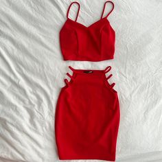 Sexy 2pc Red Skirt Set With Crop Top From Fashion Nova. Worn Once In Picture Shown. Super Cute Looks Brand New Red Skirt Set, Fashion Nova Skirt, Luxury Tote Bags, Cute Looks, Red Skirt, Red Skirts, Skirt Sets, Fashion Nova, Skirt Set