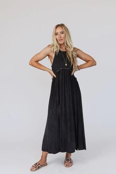 Daisy Chain Maxi Dress - Black | Three Bird Nest Costal Cowgirl, Black Sundress, Three Bird Nest, Boho Outfit, Padded Bralette, Studded Sandals, Daisy Chain, Layered Necklace, Modest Outfits