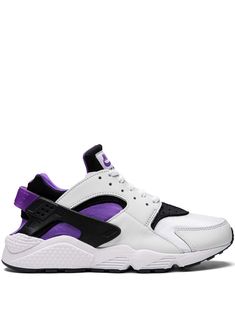 purple/black/white leather round toe front lace-up fastening logo patch at the tongue branded insole rubber sole These styles are supplied by a premium sneaker marketplace. Stocking only the most sought-after footwear, they source and curate some of the most hard to find sneakers from around the world. Nike Air Huarache White, Nike Air Max Ltd, City Sneakers, Purple Punch, Woven Shoes, Purple Sneakers, Huarache Run, Nike T, White Sneakers Women