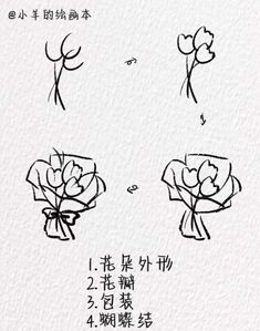 the instructions for how to draw flowers in chinese