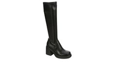 MADDEN GIRL Womens Lax Tall Boot - BLACK Fitted Casual Boots For Streetwear, Casual Fitted Boots For Streetwear, Fitted Synthetic Boots For Streetwear, Fitted Boots For Fall Streetwear, Casual Stretch Boots For Fall, Fitted Casual Boots For Spring, Casual Tall Boots For Spring, Casual Fitted Boots For Spring, Casual Boots For Night Out In Spring