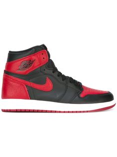 Supplied by a premier sneaker marketplace dealing with unworn, already sold out, in demand rarities. Each product is rigorously inspected by experienced experts guaranteeing authenticity. The Air Jordan 1 High in the iconic black and red colorway returned once again in 2016 as part of the “Banned” campaign celebrating the history of the shoe. The legendary silhouette is presented in its "OG" iteration featuring an accurate shape and materials to compare to its original release. Simply put, the A Jordans Black And Red, Red Jordans, Jordan Shoes Girls, Black Jordans, By Any Means Necessary, Jordan Red, Jordan Air, Nike Air Jordans, Air Jordan 1 Retro High Og