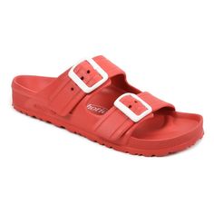 Get ready for the ultimate summer beach experience with the Arcus slides, designed with double adjustable straps for a personalized fit. These water-friendly sandals are available in vibrant colors perfect for the summer season. Featuring low arch support, they ensure comfortable wear whether you're lounging by the beach or enjoying a sunny day out. Pack Arcus slides for your next beach trip or slip them on for casual outings, ensuring you stay stylish and comfortable all day long. Embrace the f Red Sandals For Spring Outdoor Activities, Red Sandals For Outdoor Spring Activities, Red Sandals For Outdoor Spring Use, Red Sandals For Spring Outdoor Use, Comfortable Adjustable Red Sandals, Comfortable Red Adjustable Sandals, Flat Sport Sandals For Beach, Comfortable Beach Sport Sandals With Adjustable Strap, Casual Footbed Sandals With Double Strap For Beach