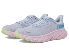 Hoka Women's Arahi 7 - Women's Shoes : Gull/Pink Twilight : For information on how HOKA ONE ONE contributes to the community, please visit the page. , , A perfect choice for everyday walks and runs, the Hoka Arahi 7 shoes offer a superior balance of lightweight cushioning and support. The impact-dampening, J-Frame EVA midsole of these athletic shoes cradles the foot for a protective running experience. These sports shoes feature an early-stage meta-rocker geometry midsole design that ensures a s Pink Casual Running Shoes With Arch Support, Pink Sneakers With Arch Support For Spring, Pink Running Shoes With Arch Support For Errands, Pink Low-top Sneakers With Arch Support, Pink Running Shoes With Arch Support And Round Toe, Pink Running Shoes With Arch Support, Pink Sneakers With Gel Cushioning And Round Toe, Pink Gel Cushioned Round Toe Sneakers, Pink Gel-cushioned Round Toe Sneakers