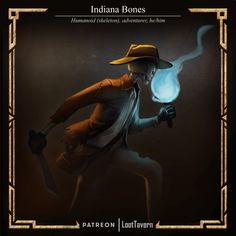 the cover for indiana bones, an animated adventure novel by patreon llewn