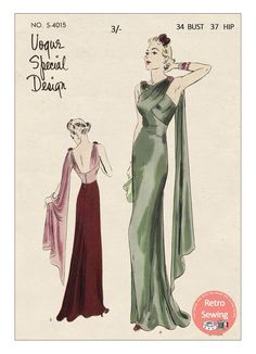 1930's Stylish Evening Gown Ready Printed Sewing Pattern | Etsy 1930 Prom Dress, 1930s Fancy Dress, 1930s Fashion Plates Evening Dresses, 1930s Fashion Photography, 1920s 1930s Fashion, 1930s Art Deco Fashion, 1930s Gowns Evening Dresses, 1930 Dresses Vintage, 1920 1930 Fashion