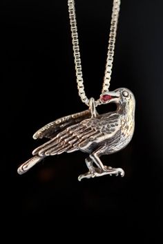 Crow Necklace, Raven Jewelry, Magic Charms, Raven Pendant, Raven Necklace, Silver Bird, Bird Necklace, Bird Jewelry, Jewelry Silver