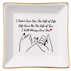 i didn't give you the gift of life - square plate with gold trim