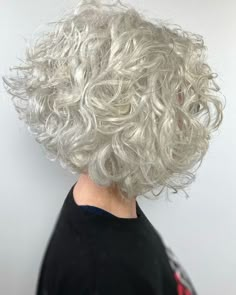 Short Curly Hairstyles For Women Over 50 Gray Hair Haircuts, Updos For Short To Medium Length Hair, Curly Gray Hairstyles, Short Curly Haircuts Grey Hair, Stacked Inverted Bob Haircuts Curly Hair, Curly Silver Hair Over 50, Wedge Haircut Curly Hair, Short Curly Hairstyles For Women Over 50 Curls Over 50, Gray Curly Bob Hairstyles