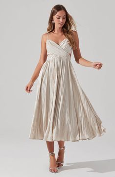 Capitola Pleated Midi Dress Dress With Side Cutouts, Astr The Label, Pleated Midi Dress, Pink Midi Dress, S Models, The Label, Fitness Models, Adjustable Straps, Midi Dress