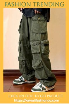 Y2K Vintage Cargo Pants | Hip Hop Streetwear Fashion Y2k Fashion Men, Multi Pocket Pants, Cargo Pants Outfit Men, Vintage Cargo Pants, Hip Hop Trousers, Y2k Cargo Pants, Streetwear Cargo Pants, Harajuku Men, Tactical Cargo Pants