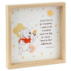 winnie the pooh quote framed in wooden frame