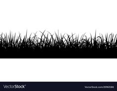 black and white grass silhouettes with clipping on the right side, in front of a