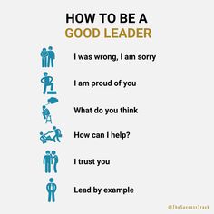 a poster with the words how to be a good leader