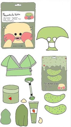 the paper doll is made up of various items