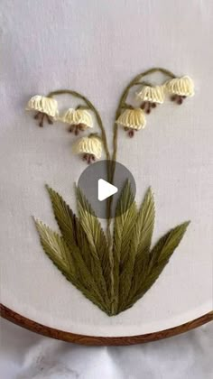 a close up of a white cloth with flowers on it