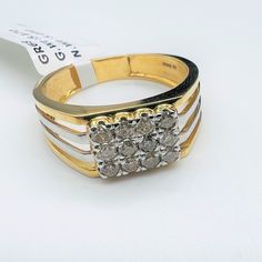 two tone gold and white diamond ring