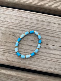 Blue beaded bracelet. Custom orders available upon request! Blue Beaded Bracelets, Beads Bracelet Design, Cute Clay, Clay Beads, Bracelet Designs, Jewelry Bracelets, Beaded Bracelets, Beads, Blue