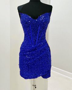 Blue Party Dress With Back Zipper, Blue Sequin Sweetheart Neckline Dress For Homecoming, Blue Sequin Dress With Sweetheart Neckline For Homecoming, Blue Fitted Sequin Dress With Sweetheart Neckline, Blue Sequin Dress With Sweetheart Neckline, Blue Mini Length Evening Dress For Party, Blue Mini Dress With Sweetheart Neckline For Party, Royal Blue Hoco Dress Short, Aramex Delivery