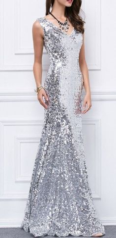 Silver Sequin Glitter Sparkle Classy Evening Maxi Dresses Long Tight Silver Glitter Dress Long, Long Silver Sequin Dress, Silver Dresses Elegant, Silver Dress Formal, Sparkly Long Dress, Long Sparkly Dresses, Elegant Dresses Classy Vintage, Evening Maxi Dresses, Bday Dress