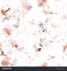 an abstract floral background with pink and red flowers on white paper stock photo - image