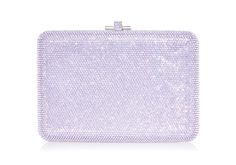 Judith Leiber Slim Slide Violet Clutch Luxury Purple Clutch For Evening, Chic Purple Evening Bag For Formal Occasions, Chic Purple Evening Clutch, Elegant Purple Clutch For Events, Elegant Embellished Purple Bag, Elegant Embellished Purple Bags, Elegant Purple Clutch For Event, Elegant Purple Rectangular Clutch, Elegant Purple Evening Clutch