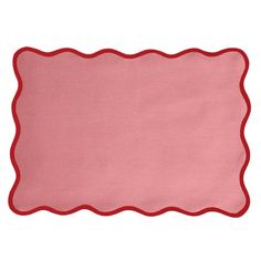 a pink placemat with red trim on it and a blank area for the wording