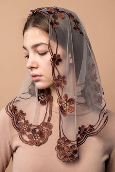 CHRISTMAS SALE☃️❄️ -25% + get free veil ♥️ Welcome to MariaVeils Here you will find best lace veils created with love and big faith️🌸 More about this veil: Style: Short Veils  Thread color: brown Tulle color: ivory All our veils are located in Blaine, MN and are ready to ship!  Delivery will take only 2-3 days 💫 If you have any question, go ahead and text us! We will be happy to help you❤️ Answers to the most popular questions - Is there any clasp or clips on the veil?  -  Of course! All our veils ave sewn in hair combs,  which guarantee a valid fixation of the veil on the head. But if anything, you can easily remove it yourself. - How soon will I receive my veil? - Delivery in USA takes near 2-3 days! - Can I return the veil? - Unfortunately, no, but you can exchange the veil for any ot Short Veils, Vegas Bride, Catholic Veil, Veil Styles, Short Veil, Catholic Jewelry, Lace Veils, Black Headband, The Veil