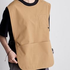 Japanese Style Lightweight Work Vest Apron-Brown – TOUKOKU Mens Semi Formal Wear, Barista Outfits, Work Vest, Japanese Apron, Restaurant Uniforms, Semi Formal Wear, Style Japonais, Vest Pattern, Collar Designs