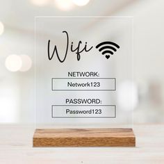 a glass plaque with the wifi logo on it