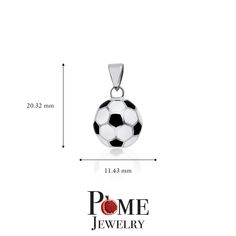 Love innovation? Looking for the new trend? Pome Jewelry is bringing renowned jewelers and enamelists together to create stunning and everlasting jewelry. We've taken fine jewelry and combined it with the art of enamel to produce eye popping pieces, adding much needed flavor to the traditional ways of jewelry. What are you waiting for? Differentiate yourself with this one of kind soccer ball piece! Product Information Metal Type: 925 Sterling Silver Weight: 3.6 g Pendant Size: Height - 0.8 inch Ball Pendant Necklace, Ball Pendant, Much Needed, New Trend, Rolo Chain, White Enamel, Soccer Ball, New Trends, Spring Rings