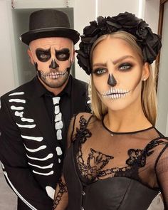 Makijaż Sugar Skull, Halloween Skeleton Makeup, Strašidelný Halloween, Halloween Makeup Sugar Skull, Skeleton Halloween Costume, Halloween Fest, Halloween Makeup Diy