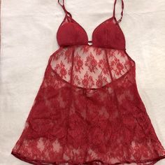 Nwot Victoria’s Secret Very Sexy Backless Lace Chemise. Lightly Padded (No Underwire) With Adjustable Straps. Size Small Date Night Camisole With Built-in Bra, Red Camisole For Party, Victoria's Secret Camisole For Party, Red Lace Babydoll, Victoria Secret Slip Dress, 90s Slip Dress, Sheer Slip Dress, Lace Chemise, Floral Lace Tops