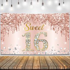 PRICES MAY VARY. Cloth Fabric LARGE SIZE - 72 x 44 INCH | ROSE GOLD SWEET 16TH BANNER : Introducing the 72x44 inch Rose Gold Sweet 16 Backdrop Banner, for your upcoming birthday party! The rose gold color adds a touch of luxury and elegance, while the diamond accents, adding a touch of glamour and sparkle to the overall design, this makes rose gold sweet 16 birthday banner a perfect for a sweet 16 birthday decorations. HIGH-QUALITY MATERIAL WITH ELEGANT DESIGN: Celebrate your loved one's 16th bi 16 Birthday Decorations, Sweet 16 Backdrop, 16 Backdrop, Sweet Sixteen Decorations, 70th Birthday Banner, Gold Sweet 16, 50th Birthday Banner, Sweet 16 Party Decorations, 16th Birthday Decorations