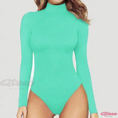 Qteee - Seductive Bodysuit with Slimming Round Neck Long Sleeve Design Backless Bodysuit, Dress Attire, Long Sleeve Tops Casual, Long Sleeve Print Dress, Long Sleeve Plaid Shirt, Short Sleeve Bodysuit, Maxi Dress With Sleeves, Evening Attire, Long Sleeve Bodysuit