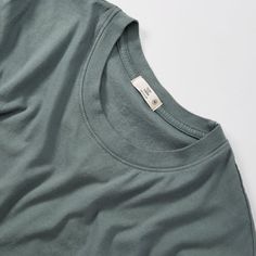 The perfect t-shirt, dialed up to eleven Basic Green Everyday T-shirt, Basic Tops For Casual Gatherings, Basic Soft-washed Organic Cotton Tops, Soft-washed Organic Cotton Short Sleeve Tops, Soft-washed Organic Cotton T-shirt For Loungewear, Basic T-shirt For Casual Gatherings, Casual Long Sleeve Organic Cotton T-shirt, Organic Cotton Crew Neck T-shirt For Everyday, Basic T-shirt With Relaxed Fit For Casual Gatherings