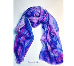 Excited to share the latest addition to my #etsy shop: Scarves for Women - Purple Silk Scarf - Women Purple Silk Scarf, Purple Scarf, Long Silk Scarf, Hand Painted Scarves, Painted Scarf, Art Scarves, Boho Scarfs, Purple Scarves, Women Scarf