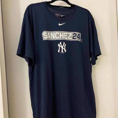 Condition: New With Tag Size: Xxl Color: Navy Material: 100% Polyester Nike Navy Tops With Letter Print, Nike Navy Tops For Streetwear, World Series Shirts, Messi T Shirt, Nike Navy Sports T-shirt, Gary Sanchez, Combat Shirt, Compression T Shirt, Maroon Shirts