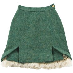 Vivienne Westwood Autumn-Winter 1991 green tweed skirt with a crinoline For Sale at 1stDibs | vivienne westwood green skirt, vivienne westwood mini crinoline, vivienne westwood 1991 bustle skirt Fitted Green Tweed Dress For Fall, Punk Mode, Crochet Outfit, Crinoline Skirt, Tokyo Street Fashion, Work Fits, Fashion Archive, Green Tweed, Look Retro