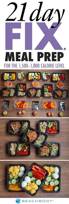 this is an image of a meal prepped for the 21 day fix meal prep