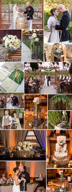 a collage of wedding photos with different themes