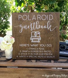 Rustic Wedding Signs, Photo Guest Book, Wedding Activities, Oh Snap, Future Wedding Plans, Love Sign, Cute Wedding Ideas, Guest Book Sign