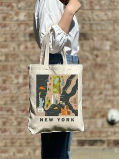 New York Map Tote Bag, Traveler Gift Tote Bag, Casual Tote Bag, Cute Tote, Nature Lover, Women Shoulder Shirt, Gift For Women, Tote Bag Aesthetic 🎉 Welcome to Our Eco-Chic Boutique! 🎉 💐 We're Absolutely Delighted to Have You! 💐 Diving into our boutique feels like uncovering a secret garden of treasures, all thoughtfully selected with you in mind. Our mission is to fill your world with joy and satisfaction, handpicking each piece to ensure your shopping journey with us is nothing short of won Tote Gift Bag For Weekend Trips, Travel Pouch Canvas Gift Bag, Canvas Bag Aesthetic, New York Tote Bag, New York Tote, Map Tote Bag, Aesthetic Bag, New York Map, Special Text