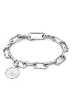 This high-shine bracelet is made with six push-clasp links that allow you to add as many Monica Vinader charms as you like for a custom, memory-filled style. Style Name:Monica Vinader Alta Capture Charm Bracelet. Style Number: 5704107. Available in stores. Engraved Classic Charm Bracelet, Modern White Gold Link Charm Bracelet, Engraved White Gold Charm Bracelet, Modern Silver Bracelets With Charms, Modern Engraved Oval Link Bracelets, Modern Engraved Bracelets With Oval Links, Silver Chain Link Bracelets With Charms, Personalized Silver Oval Link Chain Bracelet, Personalized Silver Oval Link Bracelets