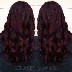 Burgundy Hair With Highlights, Pelo Color Borgoña, Dark Burgundy Hair, Mahogany Hair, Dark Red Hair