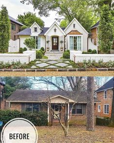 before and after photos of a house in the suburbs