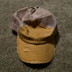 Never Worn, Mustard Color Cc Hat Gold Casual Trucker Hat, One Size Fits Most, Casual Gold Trucker Hat One Size Fits Most, Gold Casual Trucker Hat One Size, Casual Gold Trucker Hat One Size, Gold Casual Trucker Hat, Casual Adjustable Gold Trucker Hat, Casual Adjustable Gold Baseball Cap, Brown Spring Trucker Hat, Gold Casual Baseball Cap, One Size Fits Most