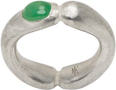 Dunton Ellerkamp - Silver Two Halves Emerald Ring Wax Cast Ring, Wax Ring Carving, Dunton Ellerkamp, Wax Carved Ring, Wax Carving Jewelry, Engraved Silver Ring, Cast Rings, Funky Rings, Wax Ring