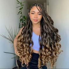 #curls #boxbraids #curlybraid #fyp Mermaid Braids Hairstyles, Maintenance Week, Hair Extensions Hairstyles, Braid In Hair, Braid Hair Style, Extensions Hairstyles, Curl Braids