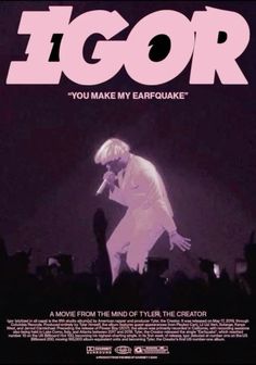 the movie poster for igor, which features an image of a man on stage